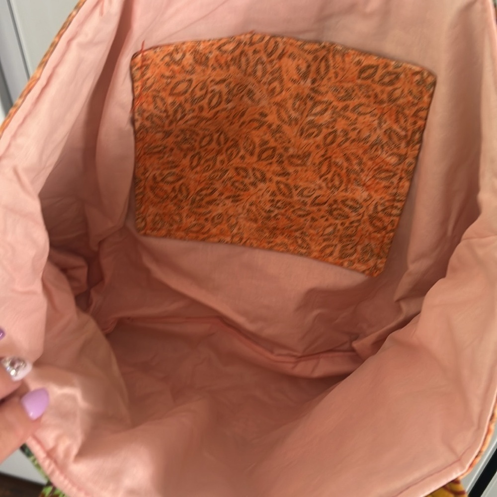 Sunflower Patchwork Orange & Lilac Quilted Harvest Summer Autumn Tote Bag - Picture 10 of 15